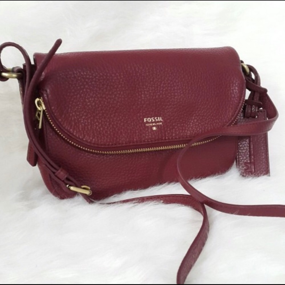 Fossil Gwen Flap Crossbody Leather handbag